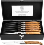 Steak Knives Luxury Line 6 Pieces Olive Wood Giftbox. Fixed Price $108.38.