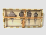 Bombay Cheese Markers Polished Aluminum Charcuterie Gift Buffet Dinner Set Of 4. Fixed Price $29.00.