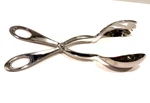 Yamazaki Entertaining Hinged Salad Server Stainless Steel Spoon Fork. Fixed Price $16.45.