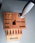 New Cuisinart Wood 14-SLOT Knife Block With **8" Sharpening Steel Included**. Fixed Price $67.95.