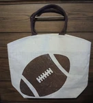 Twos Company Jute Bag Football Tote. Fixed Price $45.99.