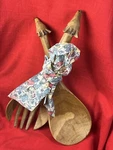 Wood Deer Head Salad Utensils Spoon Fork Hand Carved Elk Giraffe Cottage Decor. Fixed Price $25.68.