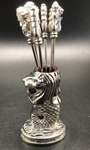 Mcm Vintage Merlion Singapore Mermaid Cocktail / Fruit Forks With Holder. Fixed Price $24.97.