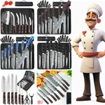 Kitchen Knife Set 8 Pcs Stainless Steel Cleaver With Sharpening Rod. Fixed Price $64.99.