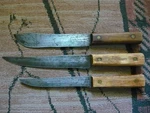 Vintage Old Hickory Knife Set Tru-edge Ontario Co Carbon Steel USA-3. Fixed Price $48.50.