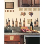 Wine Tasting Wall Decals Bottles Grapes Labels Stickers Kitchen Bar Den Decor. Fixed Price $17.99.