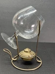 Antique Vintage Brandy Cognac Glass Snifter Brass Warmer. Fixed Price $49.99.