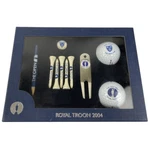 2004 The Open Royal Troon Golf Box Set Balls Tees Divot Tool Marker Pencil Nib. Fixed Price $49.99.