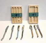 Laguiole French Home 4 Pc Spreader Set Cleaver Horn Handles W/wood Tray. Fixed Price $34.99.