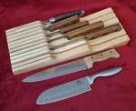 Chicago Cutlery, Pierre Santini & Walco 7 Piece Knive Set With Wood Holder. Fixed Price $79.00.