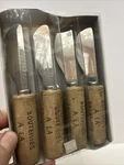 Set Of 4 Ppd Wine Cork Cheese Butter Spreader Stainless Steel Knife. Fixed Price $21.98.