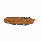Personalized Knife Wooden 8-FUNCTION Multi-tool Pocket Custom Text Lase.... Fixed Price $45.10.