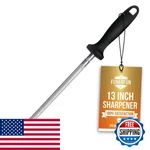 Fanerfun Knife Sharpener Rod 13 Inch Carbon Steel Honing For Kitchen. Fixed Price $15.60.