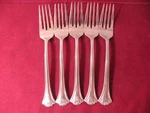 Set Of 5 Salad Forks Reed & Barton Lyndon Stainless Steel Flatware 7". Fixed Price $42.29.