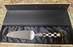 Mackenzie-childs Courtly Check Bent Pie Server Black & White #11950-040. Fixed Price $125.00.