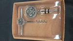 Thirstystone Fleur De Liz Metal Wine Bottle Cork Screw And Stepper Set Box. Fixed Price $18.00.