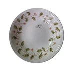 Set Of 4 Totally Today Dragonfly Meadow Floral White Green 8" Salad Plates. Fixed Price $42.00.