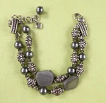 Brighton Silver Utopia Double Strand Bracelet Gray Beads Stones. Fixed Price $25.20.