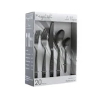 Megachef Vague 20 Piece Flatware Utensil Set Stainless Steel Silverware Met. Fixed Price $51.73.