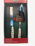 New Pfaltzgraff Winterberry Christmas Pie & Cake Serving Set Stainless Steel. Fixed Price $25.00.