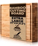 Butcher Block - Organic Bamboo Cutting Board W/juice 17"L X 13"W, Natural. Fixed Price $64.42.