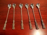 Silea Silverplate Braded Tassel Twisted Handles Iced Tea Spoons 7 France 8564. Fixed Price $39.99.