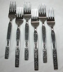 Gorham Stainless Flatware Hacienda Pattern Salad Forks Set Of 6 (b). Fixed Price $24.95.