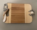 Thirstystone Bamboo Cheese Board & Spreader Set Crab Shells 7.5 X 5.75. Fixed Price $16.95.