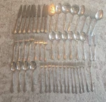 Lot Of 49 Oneida Distinction Deluxe Mansion Hall Stainless Flatware Forks Spoon. Fixed Price $119.99.
