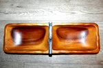 Atticus Revere Wooden Double Serving Tray W/aluminun Handle.. Fixed Price $29.50.