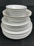 18 Pc Pottery Barn Caterer's Box Rim Dish Set Dinner Salad Plates Cereal White. Fixed Price $80.00.
