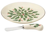 Lenox 863652 Holiday Cheese Plate Knife Mistletoe Gold Accent Set New Sealed.. Fixed Price $16.99.