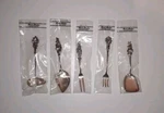 Vintage Reed & Barton Silver Plate Floral Hostess Serving Spoon Set 5 Harlequin. Fixed Price $45.00.