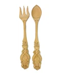 Elegant Hand Carved Wooden Serving Utensils Spoon Fork Extra Long. Fixed Price $20.00.