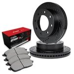 R1 Concepts Drilled & Slotted Brake Kit W Optimum Pads. Fixed Price $529.11.