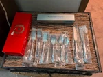 Reed & Barton English Crown Silverplate Flatware 8 Piece In Marshall Field Box. Fixed Price $26.95.