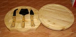 Avon, Wood Cheese Board Set (F3067561) Pear Knife, Butter Spade. Fixed Price $23.37.