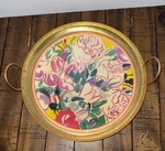 Anthropologie Paint + Petals Bridgette Thornton Melamine Serving Tray Gold Rare. Fixed Price $111.60.
