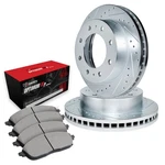 R1 Concepts Drilled & Slotted Brake Kit W Optimum Pads. Fixed Price $511.38.
