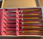 Vintage Regent Sheffield Steak Knife Set Stainless Blades 6 Knives. Fixed Price $9.99.