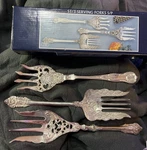 Andrea By Sadek ST/3 Serving Forks S/p Ornate. Fixed Price $20.00.