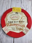 Hot Dish Adjustable Pie Crust Shield Silicone Red Don't Burn Talisman Design Usa. Fixed Price $12.99.