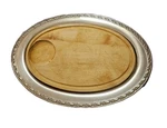 18" Oval Serving Platter Park Lane Silverplate Oneida Wooden Cutting Board. Fixed Price $47.20.