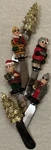6 Vintage 1999 Boston Warehouse Holiday Folk Gold Trees Spreaders Y2K 90S. Fixed Price $17.78.
