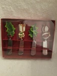 Set Of 4 Festive Holiday Party Spreaders Appetizer Knives Dip Cheese Christmas. Fixed Price $18.99.