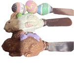 Vintage 3 Boston Warehouse Bunny Rabbits And Eggs Spreaders Set Of Cheese Knives. Fixed Price $7.99.