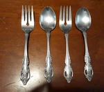 & Usa Oneida Stainless Serving Spoon And Fork Set Of 4. Fixed Price $34.00.