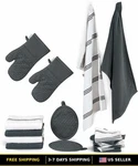 16-PIECE Linen & Cotton Kitchen Towels And Dishcloths Set Essential Cleaners. Fixed Price $55.98.