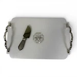 Michael Aram Palace Marble Cheese Board W/ Knife & Original Packaging, Dust Bag. Fixed Price $129.90.