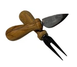 Olive Wood Cheese Knife Pick Gift Set Mediterranean Italian Stainless Blade. Fixed Price $22.00.